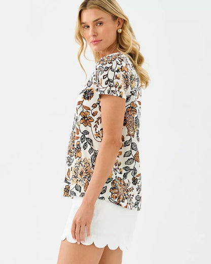 Lilly Pulitzer - Etta Scoop Neck Top - Coconut