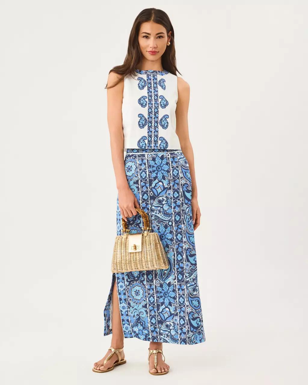 Lilly Pulitzer - Sanders High Rise Maxi Skirt - Low Tide Navy