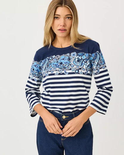 Lilly Pulitzer - Clairmont 3/4 Sleeved Knit Top - Low Tide Navy