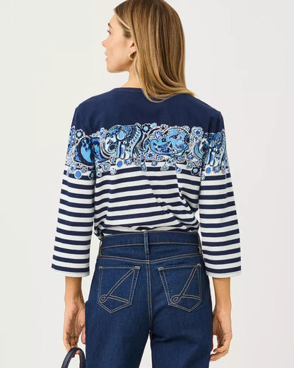 Lilly Pulitzer - Clairmont 3/4 Sleeved Knit Top - Low Tide Navy