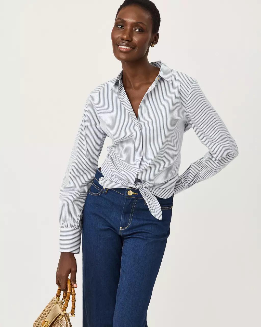 Lilly Pulitzer - The Tie Lilly Shirt - Low Tide Navy