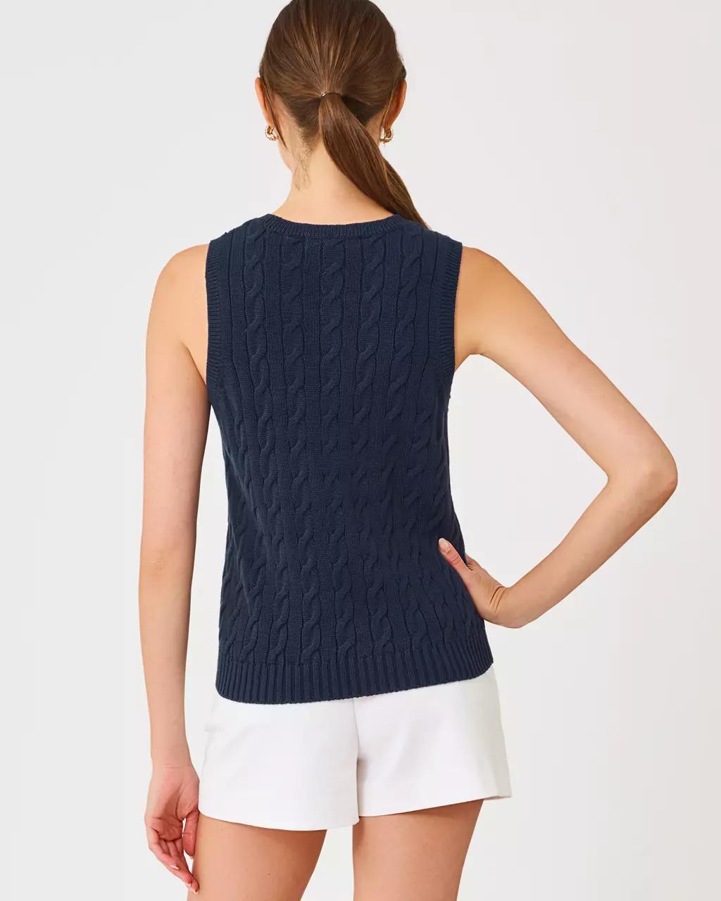 Lilly Pulitzer - Brockton Crew Neck Sweater Tank - Low Tide Navy