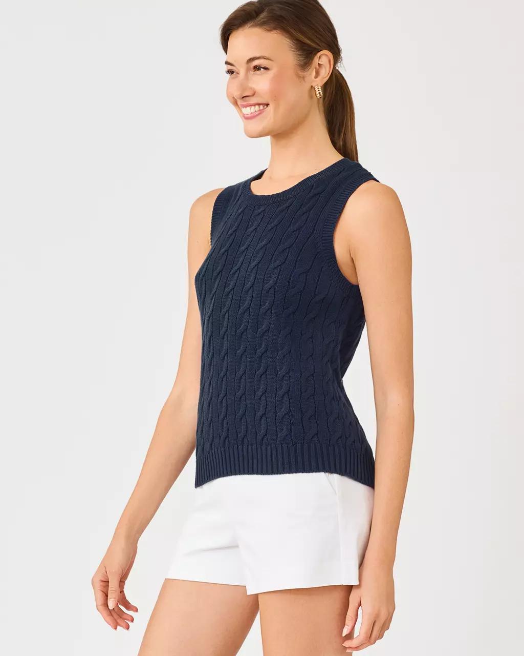 Lilly Pulitzer - Brockton Crew Neck Sweater Tank - Low Tide Navy