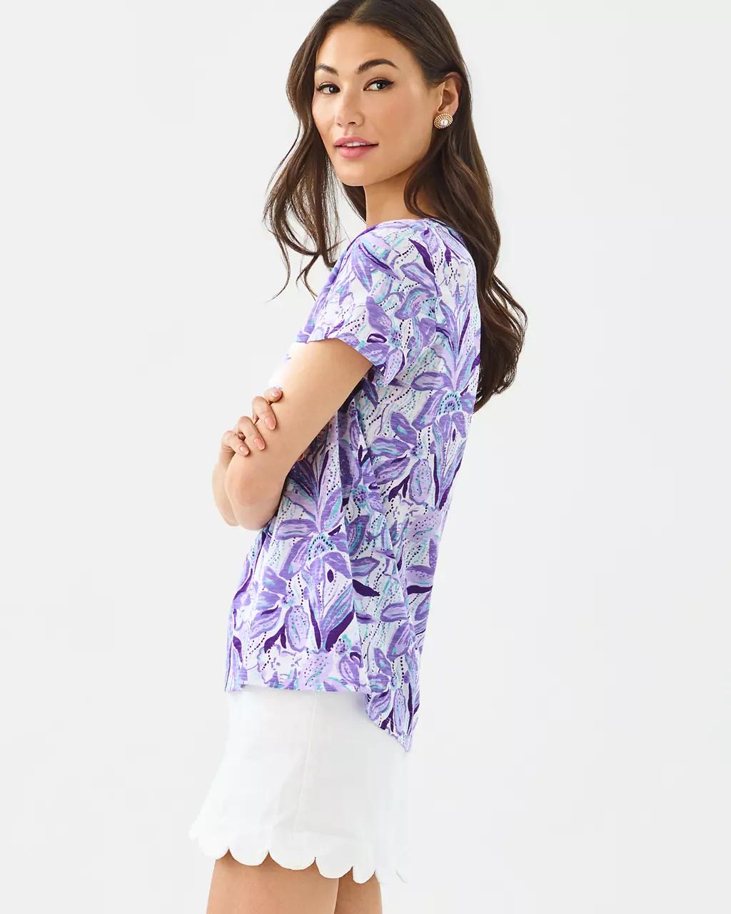 Lilly Pulitzer - Etta Scoop Neck Top - Tropicalia Purple