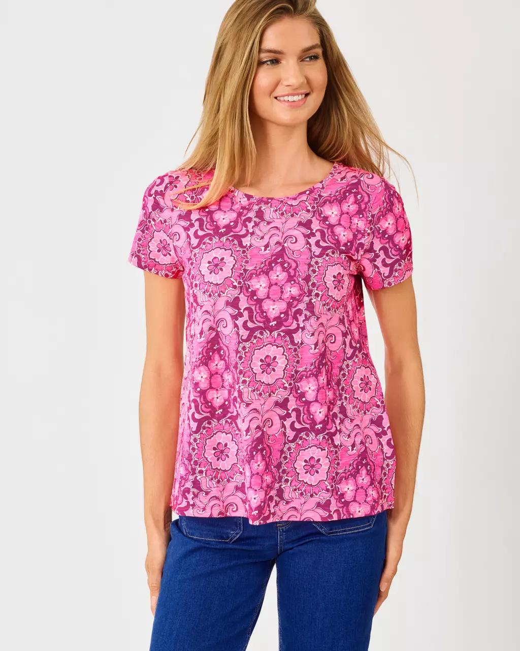 Lilly Pulitzer - Etta Scoop Neck Top - Pink Aster