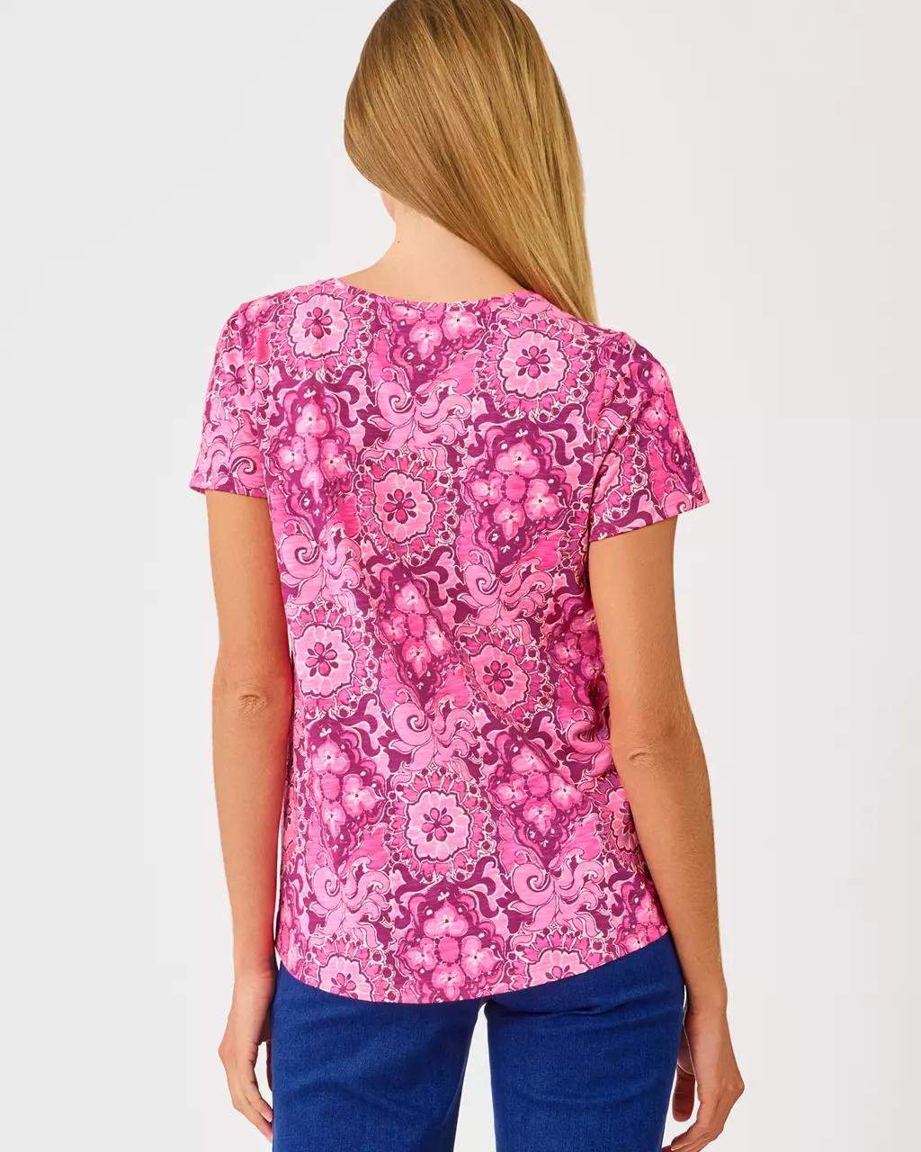 Lilly Pulitzer - Etta Scoop Neck Top - Pink Aster