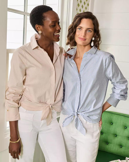 Lilly Pulitzer - The Tie Lilly Shirt - Iced Latte