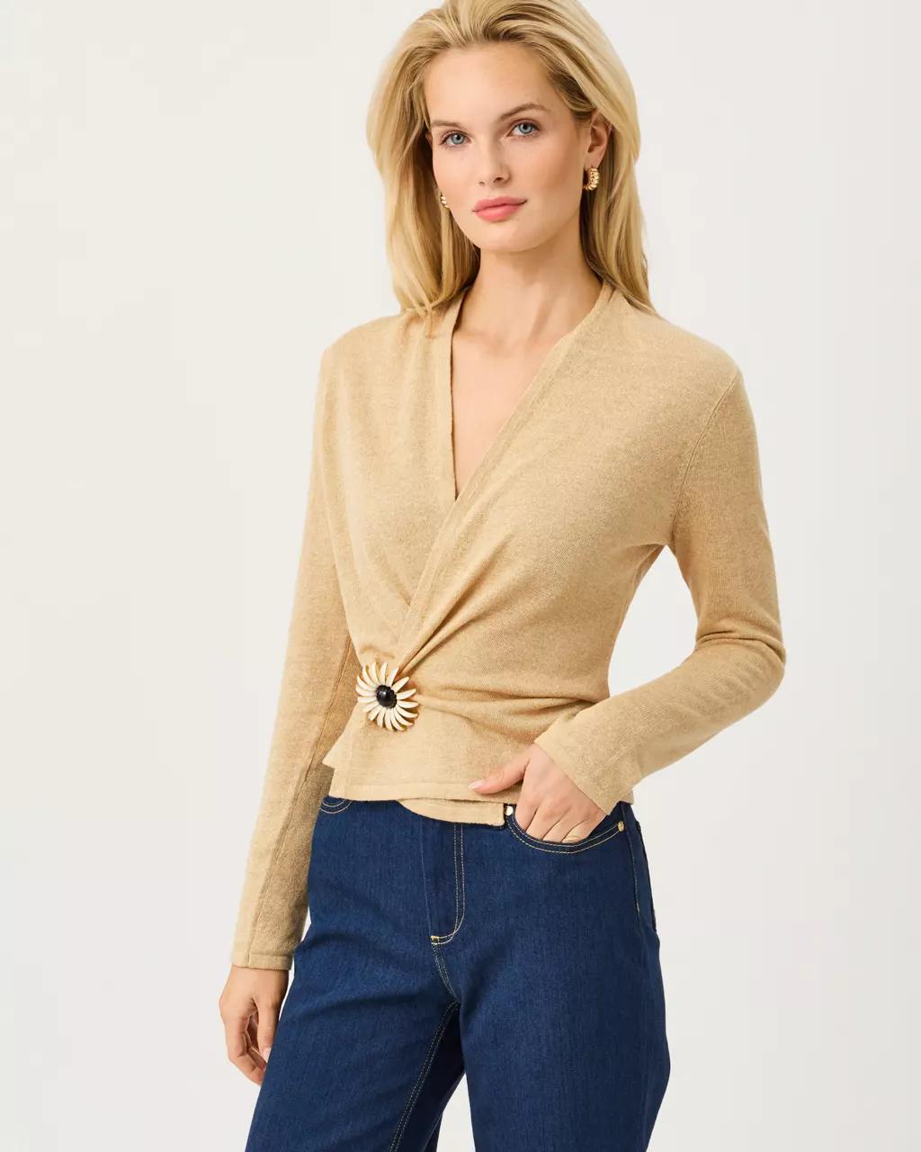 Lilly Pulitzer - Faretta Cardigan - Wicker Tan Metallic
