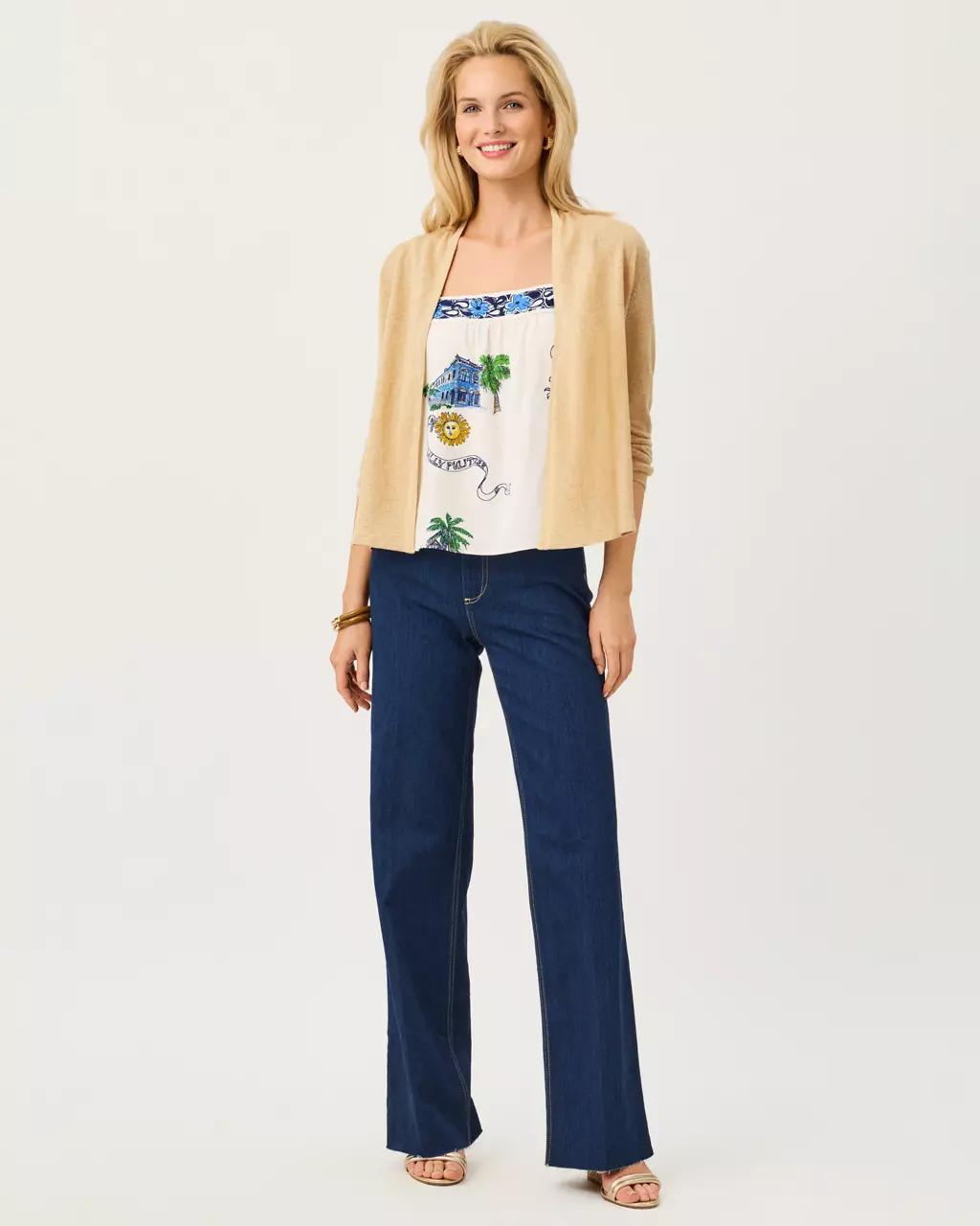 Lilly Pulitzer - Faretta Cardigan - Wicker Tan Metallic