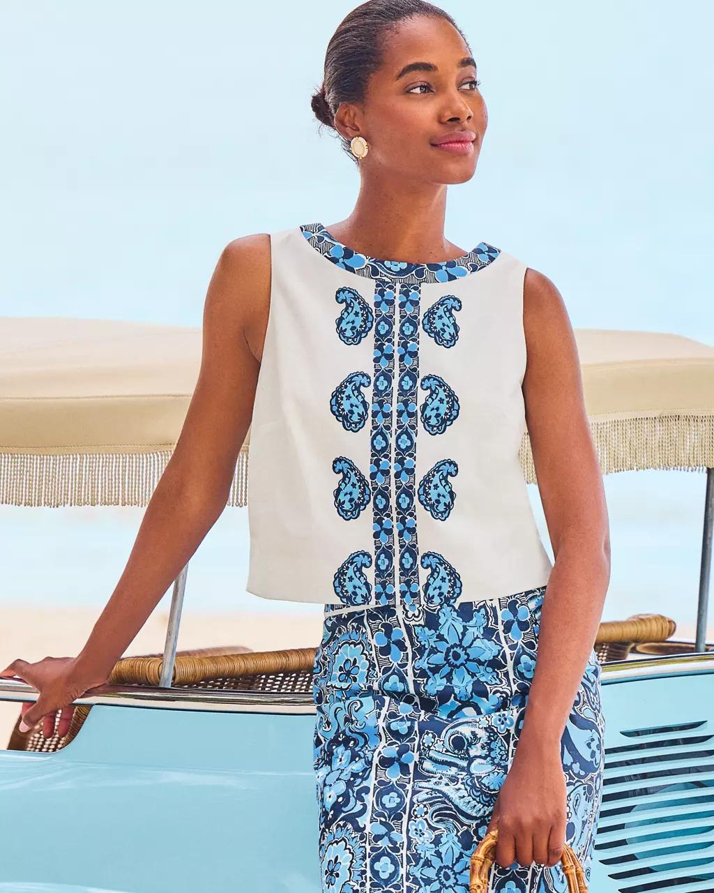 Lilly Pulitzer - Annaleese Sleeveless Top - Low Tide Navy