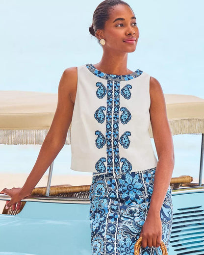 Lilly Pulitzer - Annaleese Sleeveless Top - Low Tide Navy