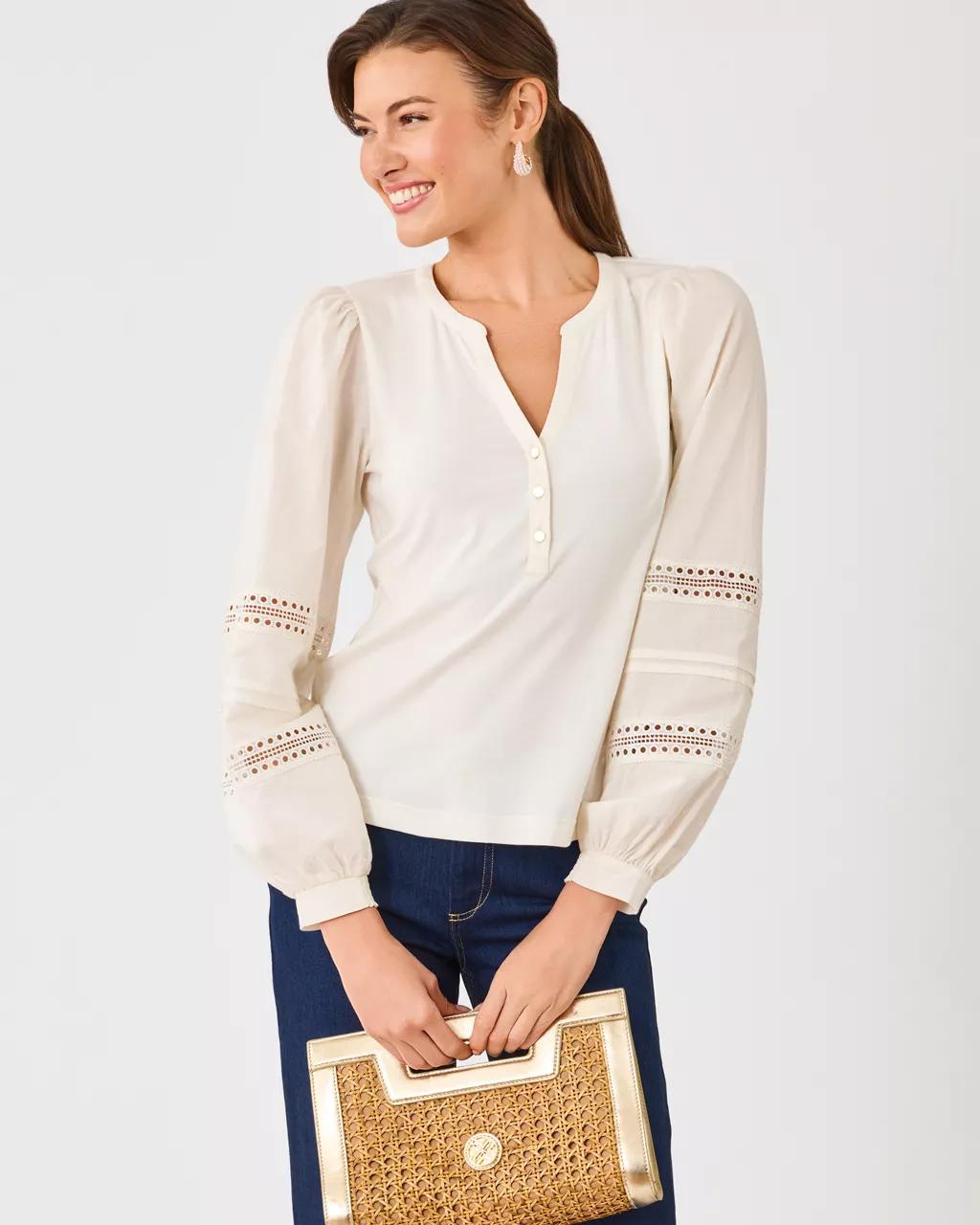 Lilly Pulitzer - Ronson Long Sleeve Knit Top - Coconut