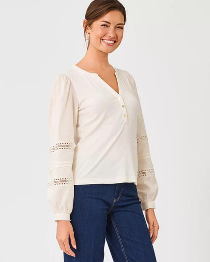Lilly Pulitzer - Ronson Long Sleeve Knit Top - Coconut