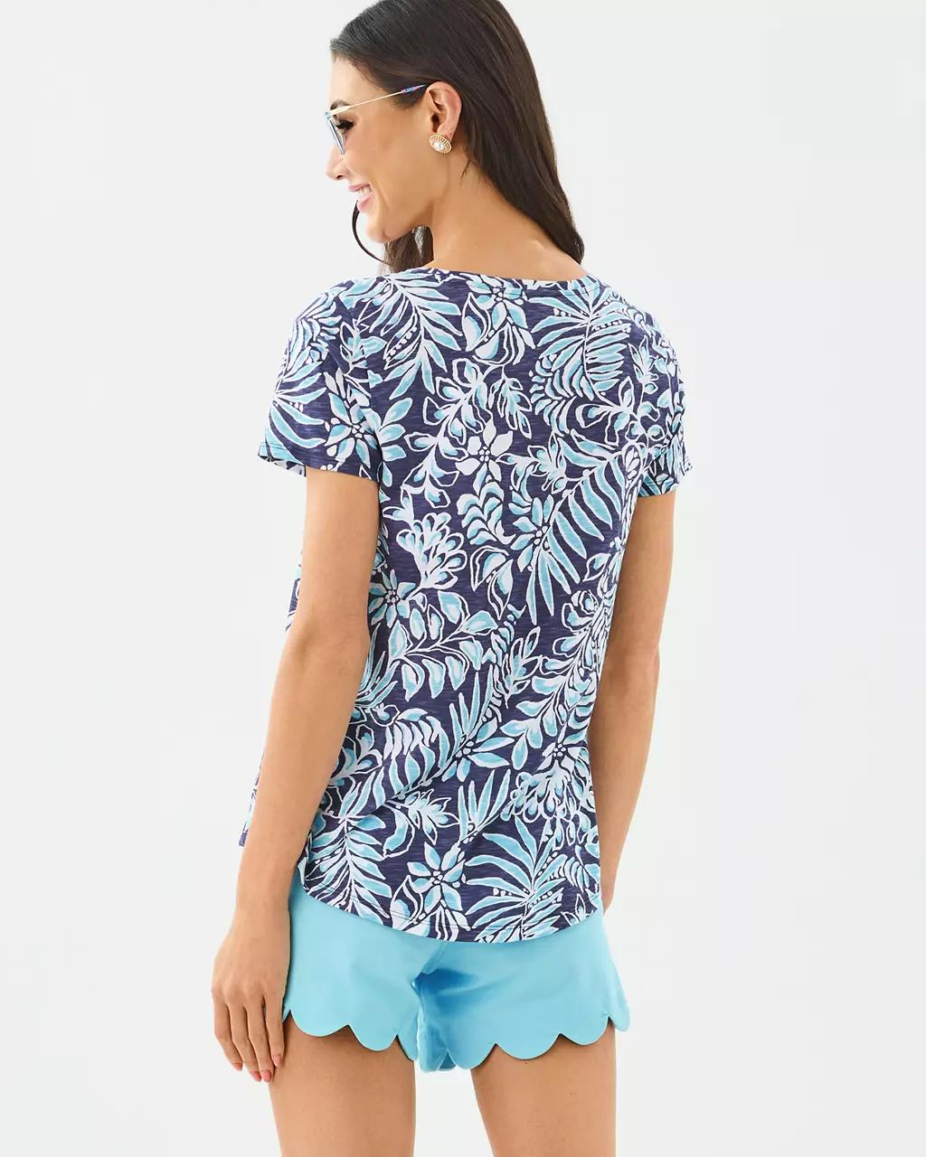 Lilly Pulitzer - Etta Scoop Neck Top - Sapphire Pool