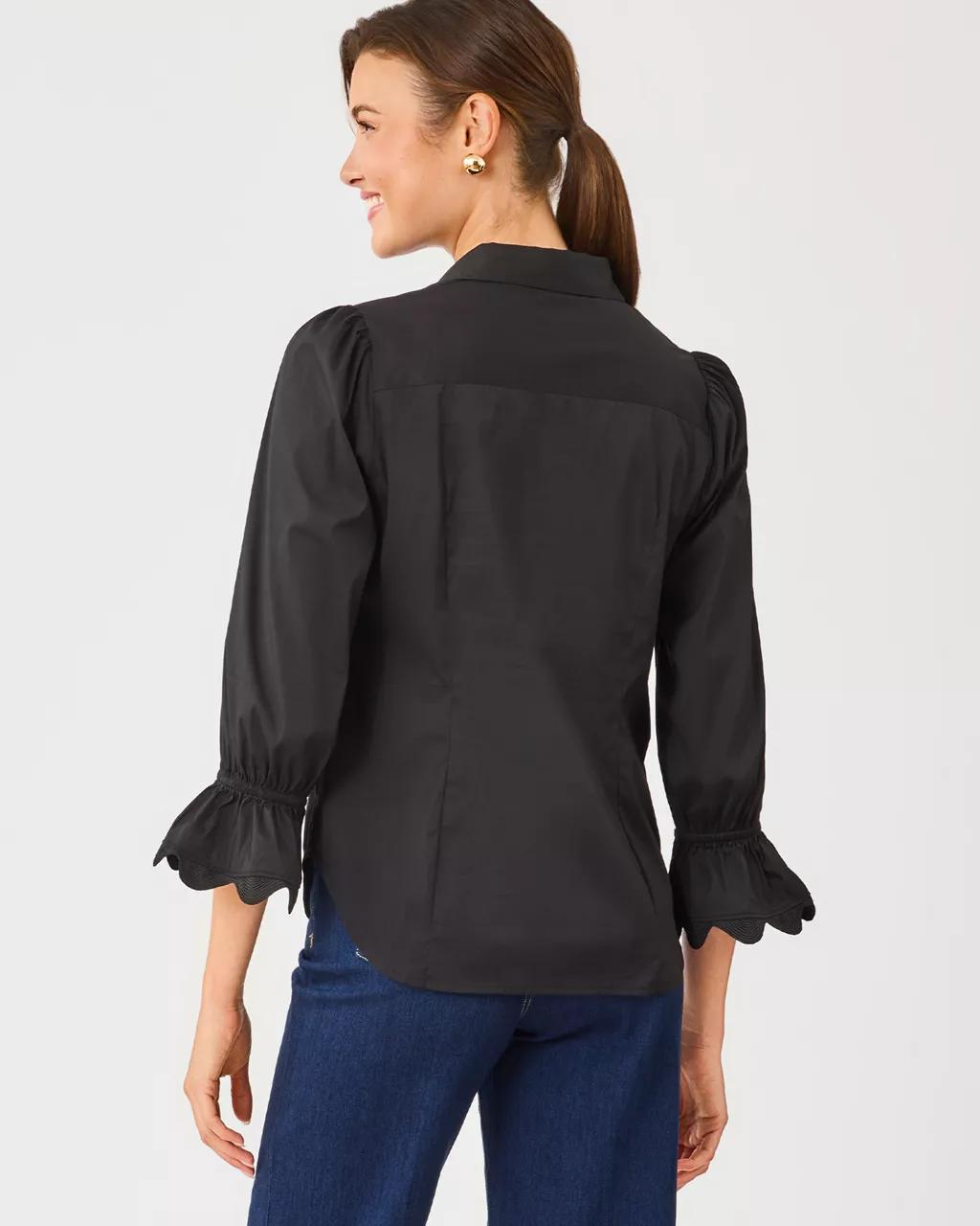 Lilly Pulitzer - The RicRac 3/4 Sleeve Lilly Shirt - Noir