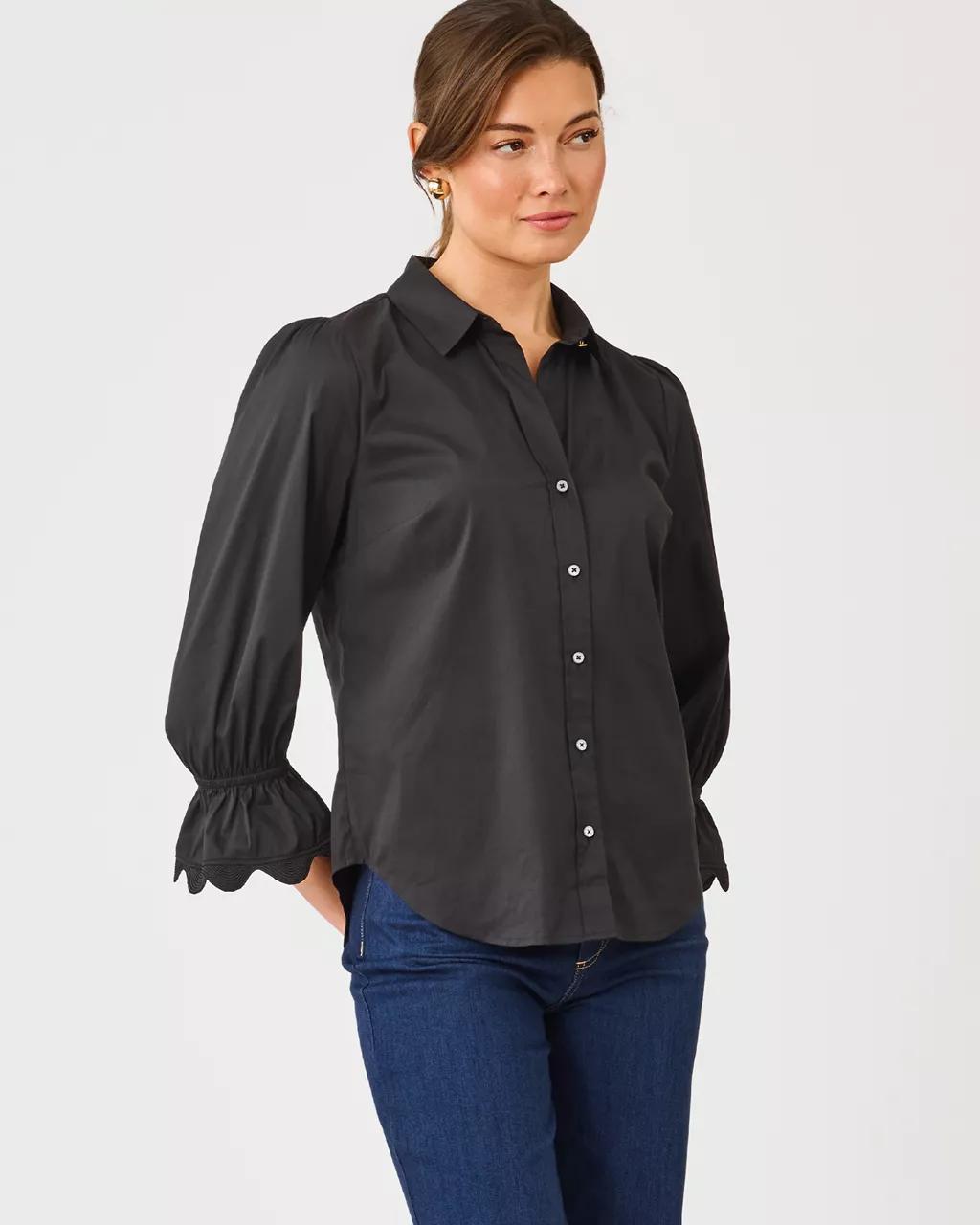Lilly Pulitzer - The RicRac 3/4 Sleeve Lilly Shirt - Noir