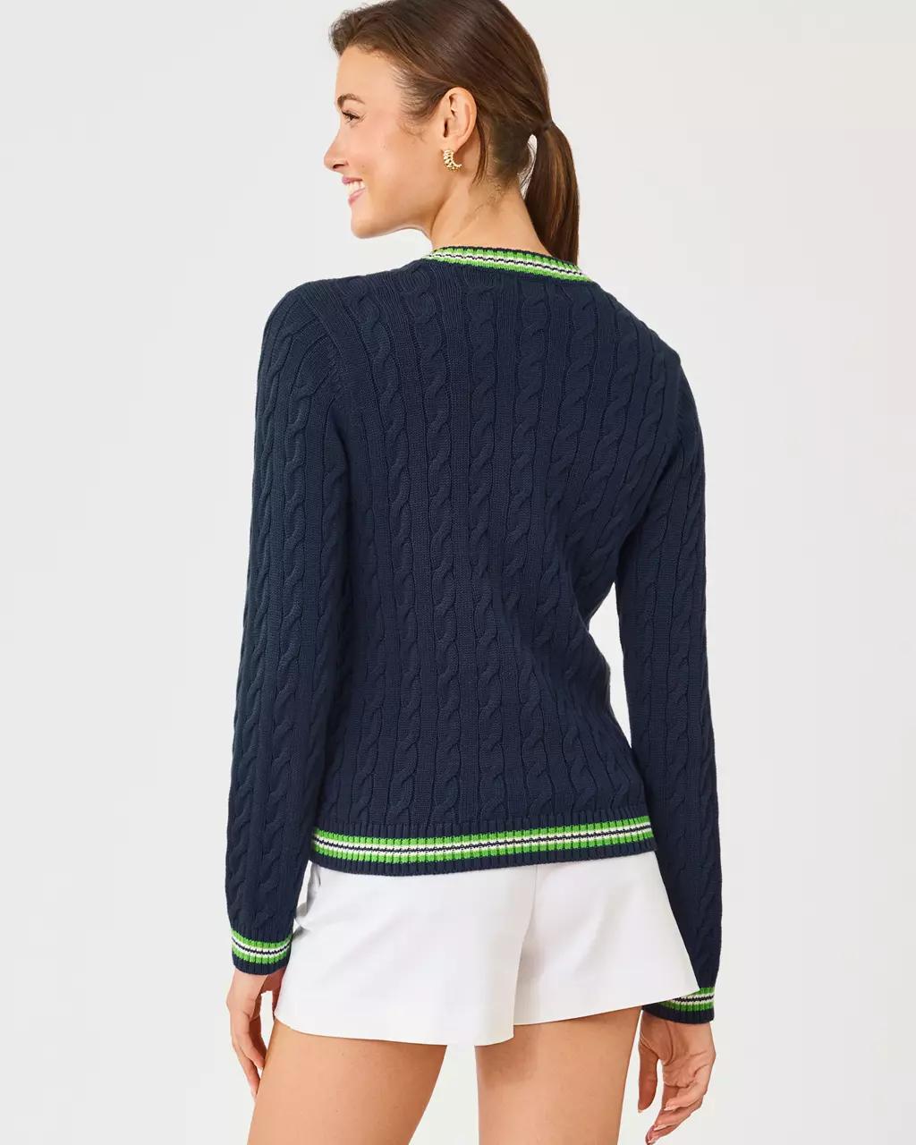Lilly Pulitzer - Brockton Crew Neck Cardigan - Low Tide Navy