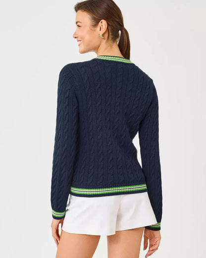 Lilly Pulitzer - Brockton Crew Neck Cardigan - Low Tide Navy