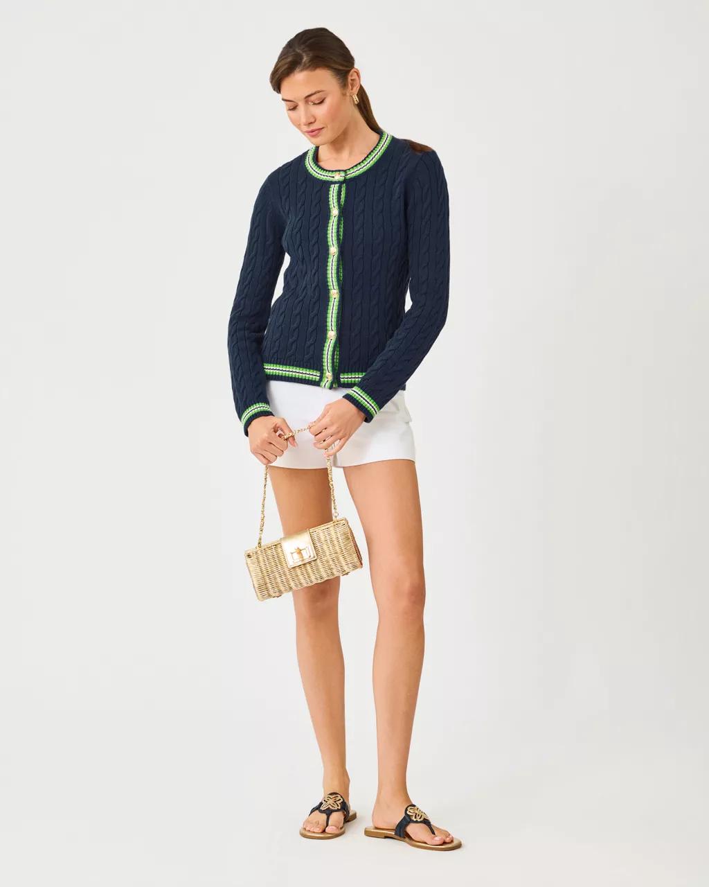 Lilly Pulitzer - Brockton Crew Neck Cardigan - Low Tide Navy