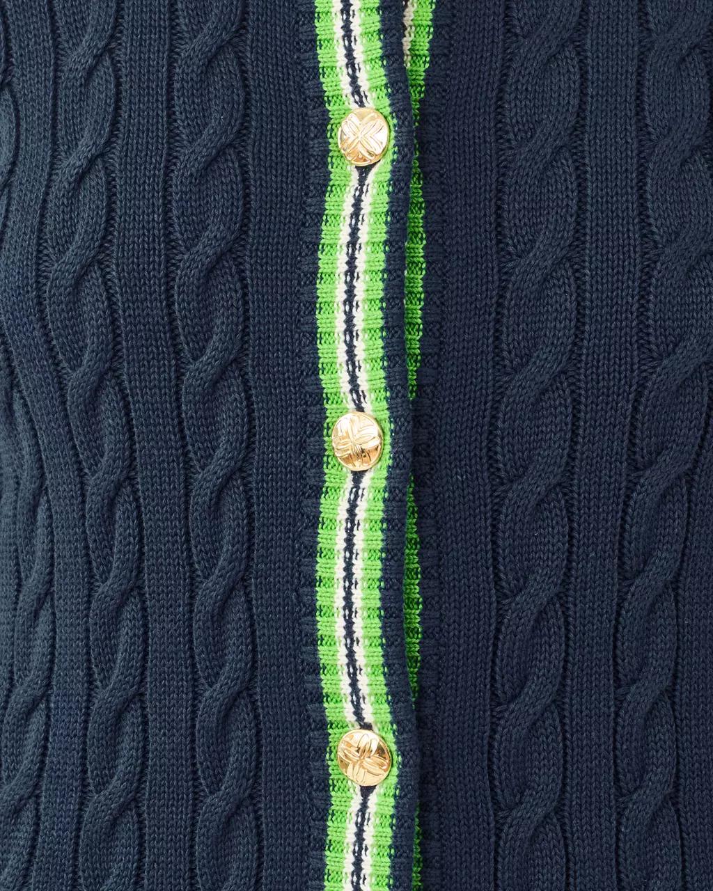 Lilly Pulitzer - Brockton Crew Neck Cardigan - Low Tide Navy