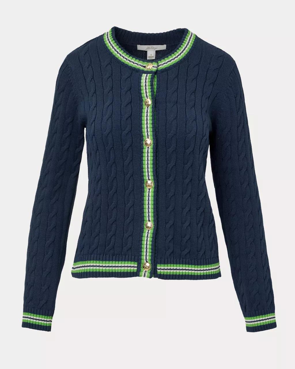 Lilly Pulitzer - Brockton Crew Neck Cardigan - Low Tide Navy