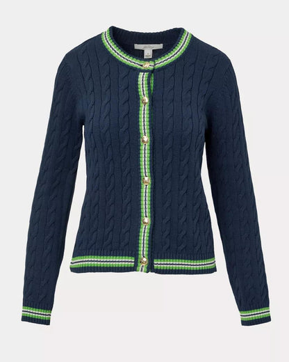 Lilly Pulitzer - Brockton Crew Neck Cardigan - Low Tide Navy