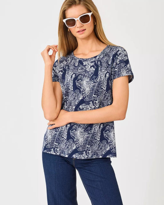 Lilly Pulitzer - Etta Scoop Neck Top - Low Tide Navy