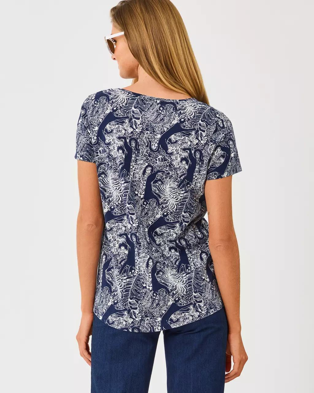 Lilly Pulitzer - Etta Scoop Neck Top - Low Tide Navy
