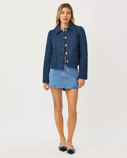 Lilly Pulitzer - Peyser Quilted Denim Jacket - Dark Wash