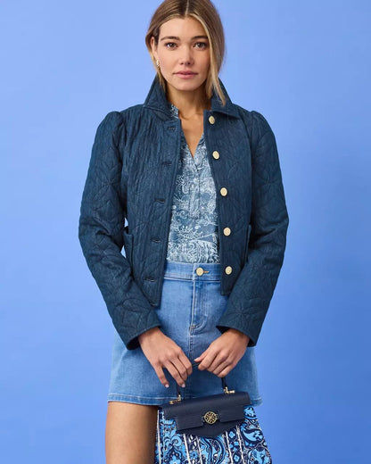 Lilly Pulitzer - Peyser Quilted Denim Jacket - Dark Wash