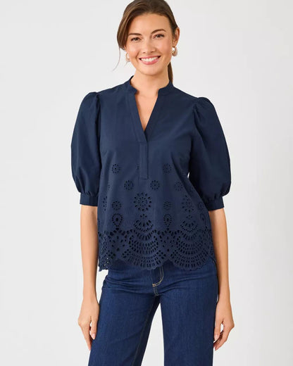 Lilly Pulitzer - Mialeigh Top - Low Tide Navy