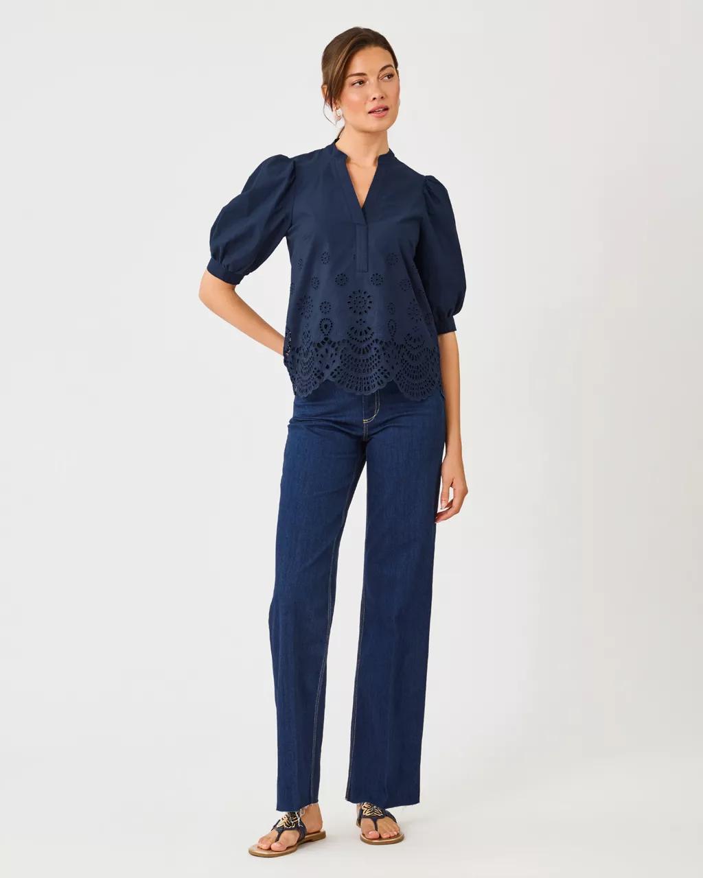 Lilly Pulitzer - Mialeigh Top - Low Tide Navy