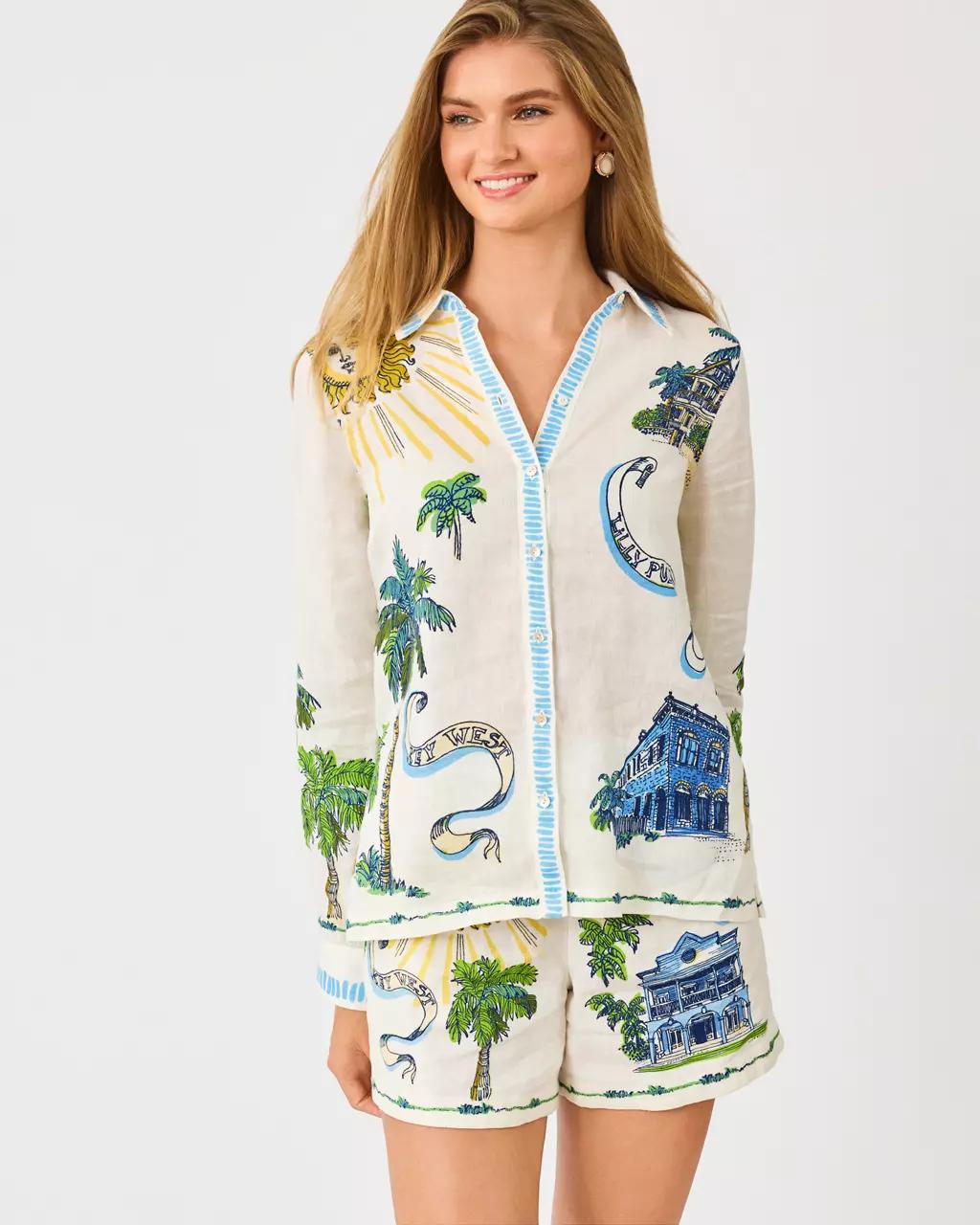 Lilly Pulitzer - 5" Croix Linen Short - Coconut