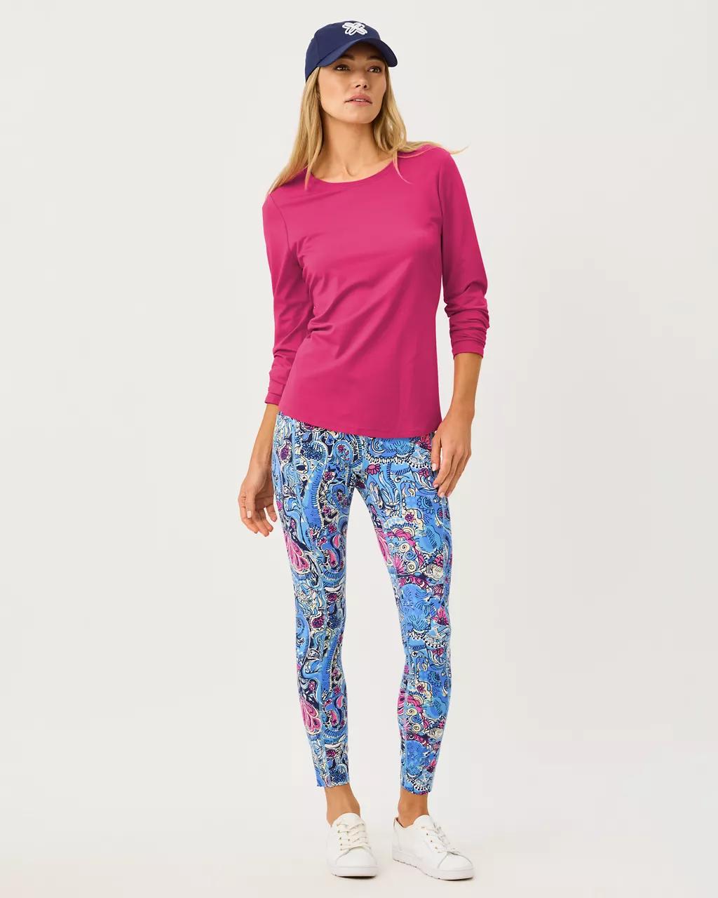 Lilly Pulitzer - UPF 50+ Luxletic Westley Long Sleeve Active Tee - Berry Bouquet