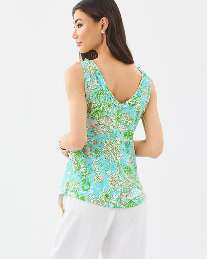 Lilly Pulitzer - Gigi Ruffle Tank Top - Fresh Water Blue