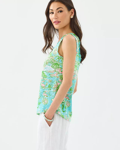 Lilly Pulitzer - Gigi Ruffle Tank Top - Fresh Water Blue
