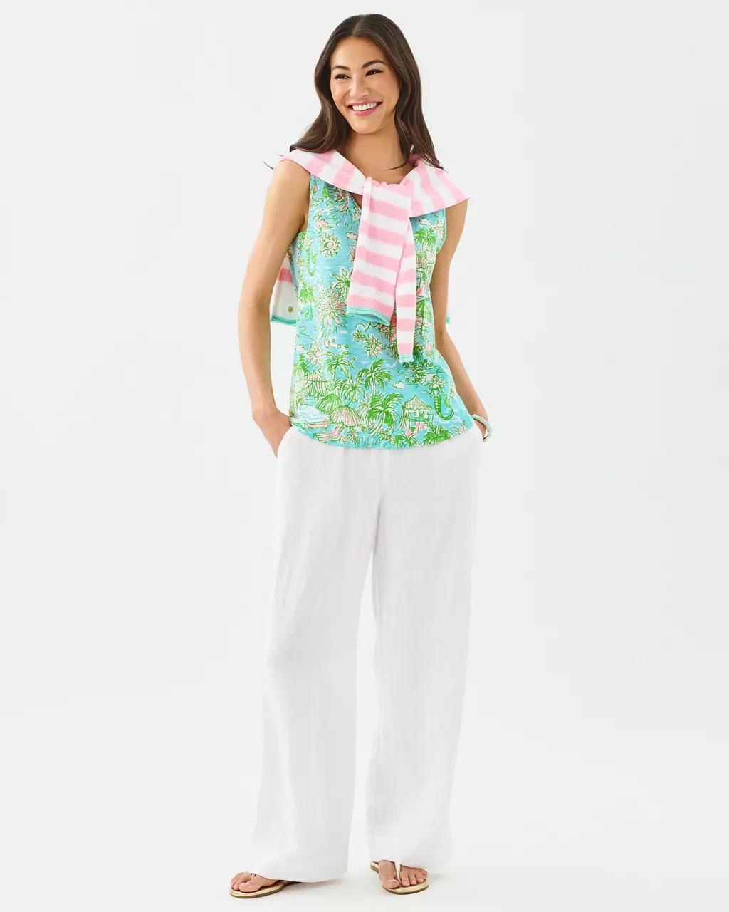 Lilly Pulitzer - Gigi Ruffle Tank Top - Fresh Water Blue