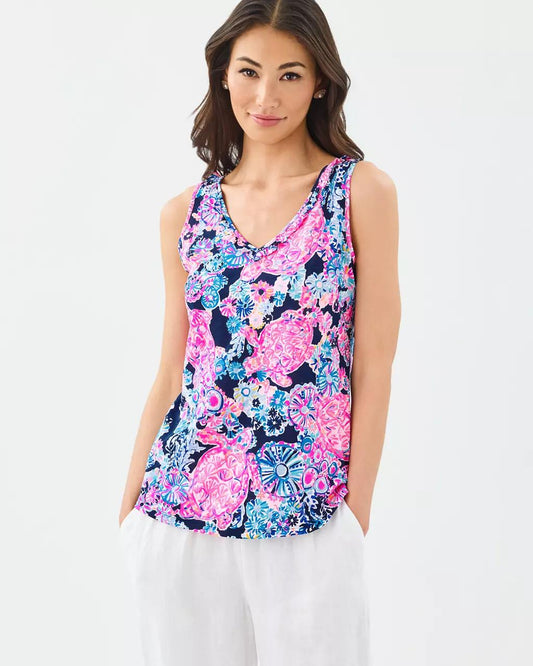 Lilly Pulitzer - Gigi Ruffle Tank Top - High Tide Navy