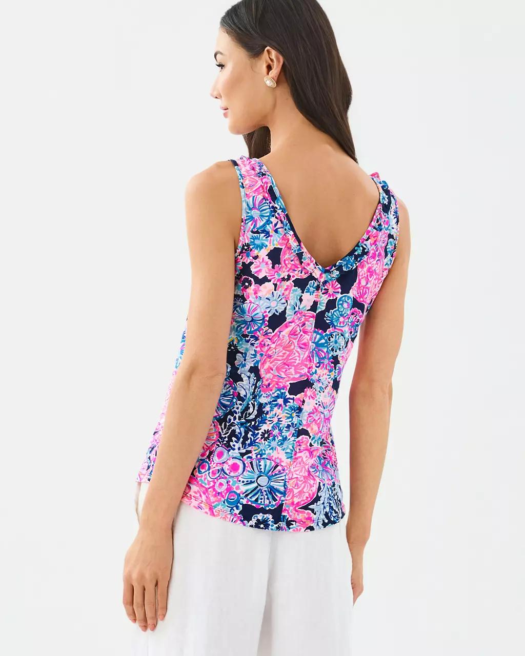 Lilly Pulitzer - Gigi Ruffle Tank Top - High Tide Navy