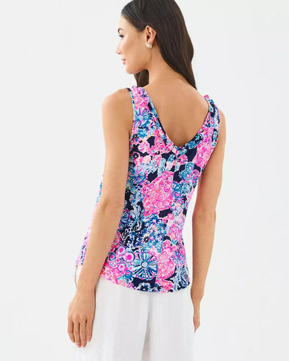 Lilly Pulitzer - Gigi Ruffle Tank Top - High Tide Navy