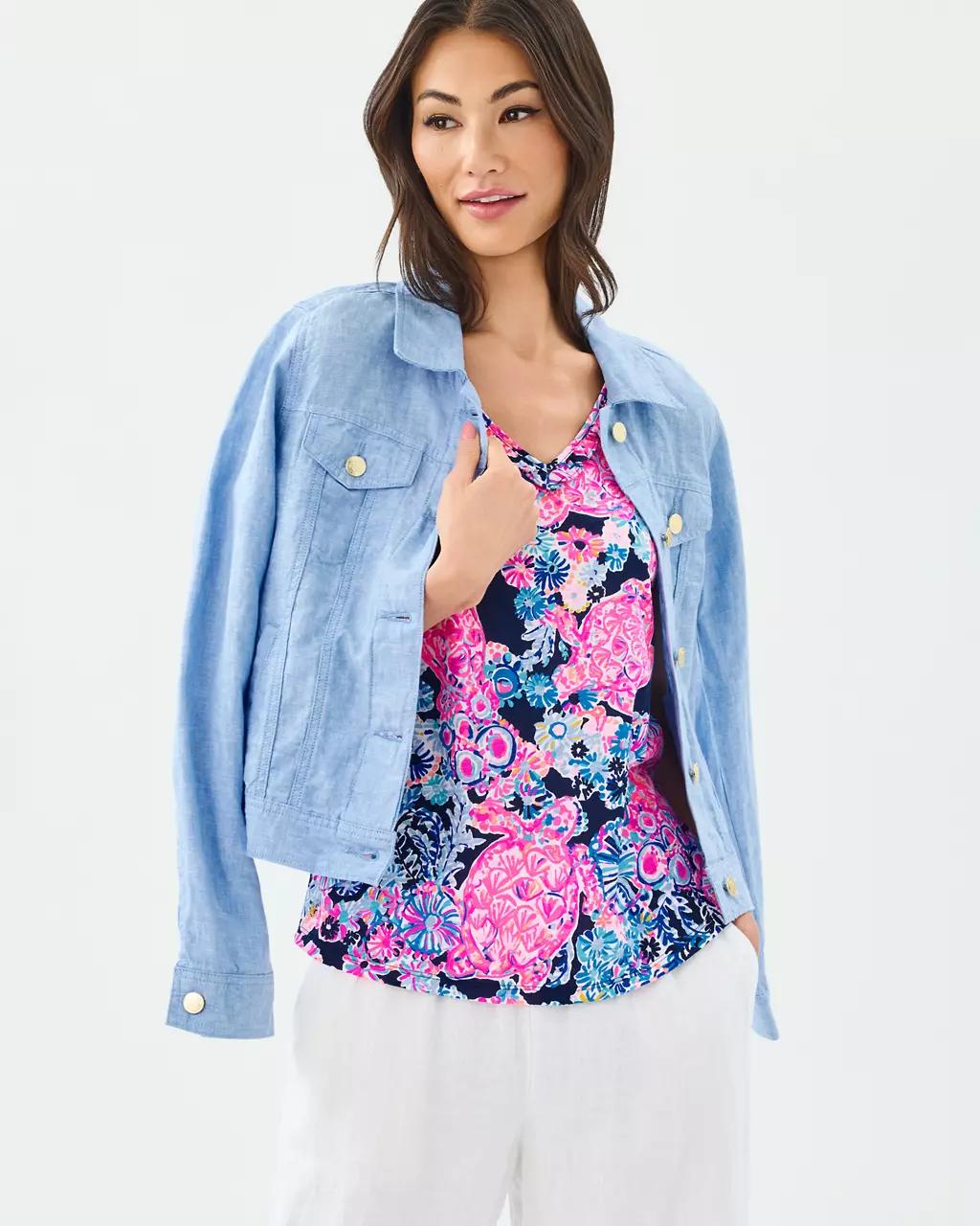 Lilly Pulitzer - Gigi Ruffle Tank Top - High Tide Navy