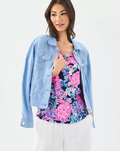 Lilly Pulitzer - Gigi Ruffle Tank Top - High Tide Navy