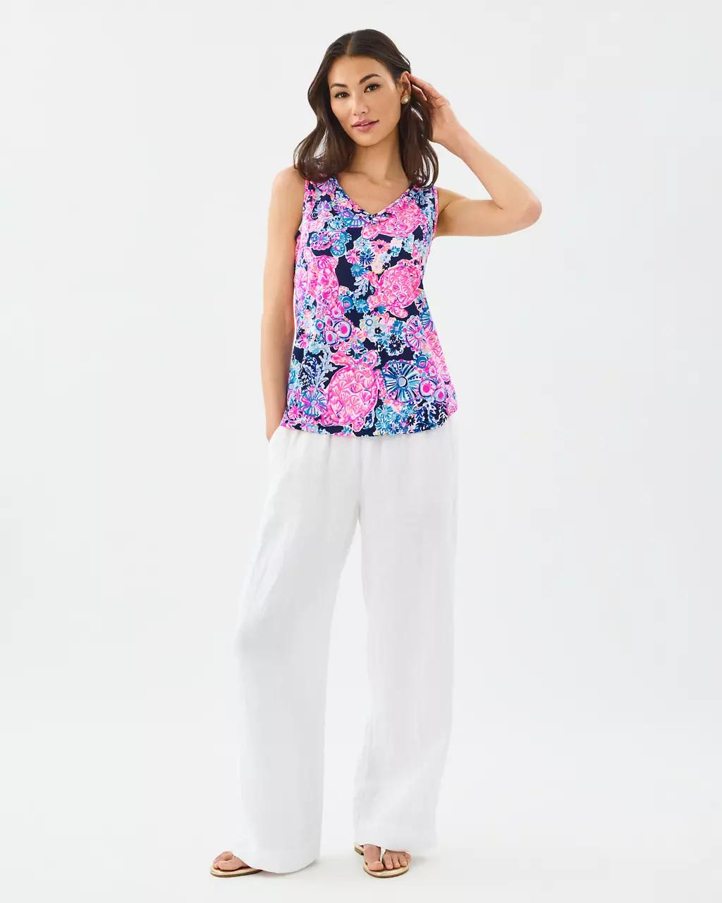 Lilly Pulitzer - Gigi Ruffle Tank Top - High Tide Navy