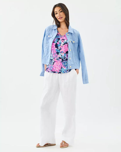 Lilly Pulitzer - Gigi Ruffle Tank Top - High Tide Navy