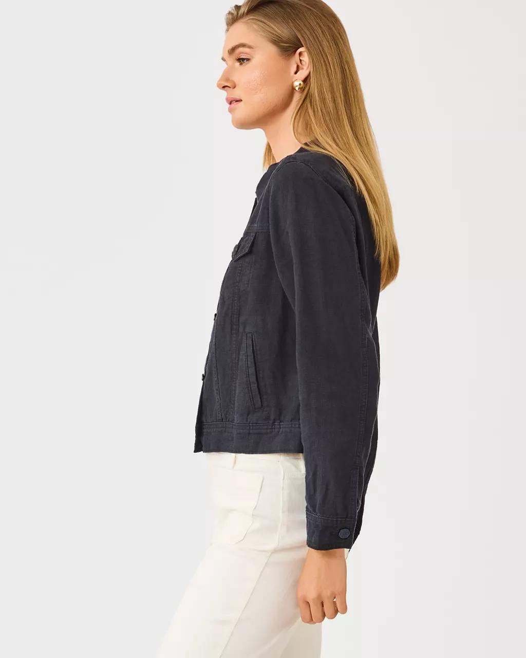 Lilly Pulitzer - Seaspray Linen Jacket - Noir X Noir
