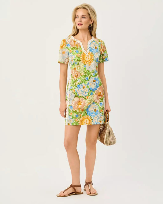 Lilly Pulitzer - Minerva Short Sleeve Stretch Shift Dress - Rutabaga