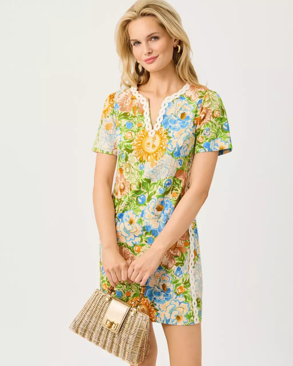 Lilly Pulitzer - Minerva Short Sleeve Stretch Shift Dress - Rutabaga