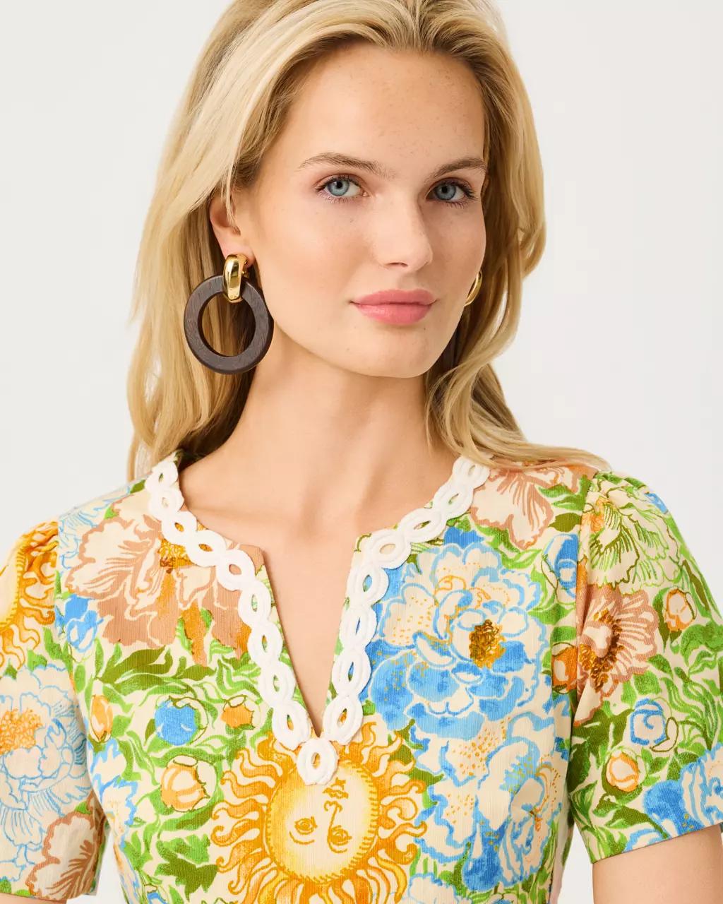 Lilly Pulitzer - Minerva Short Sleeve Stretch Shift Dress - Rutabaga