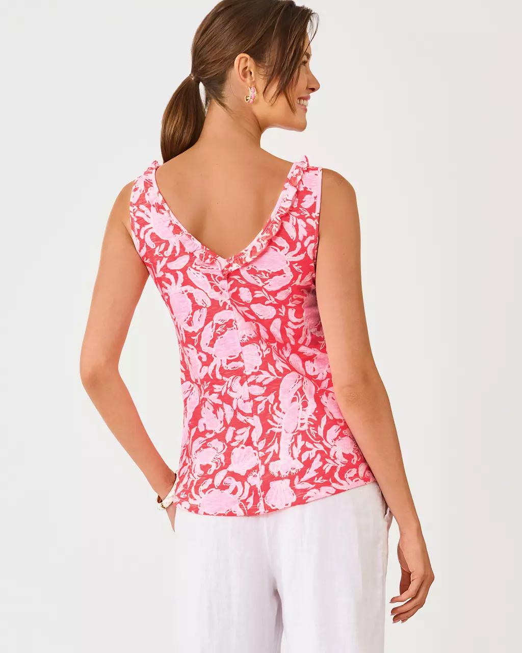 Lilly Pulitzer - Gigi Ruffle Tank Top - Cane Coral