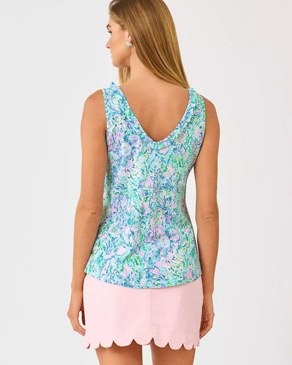 Lilly Pulitzer - Gigi Ruffle Tank Top - Surf Blue